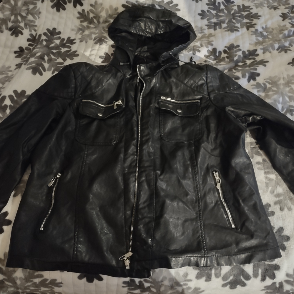 Women's Black Faux Leather Jacket